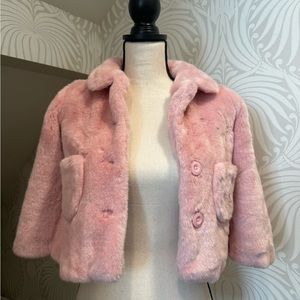 Soft pink girls faux fur coat from HA
